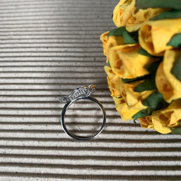 NEW Size 8 Real Silver (not plated) & Pave CZ Flower Ring - Picture 4 of 11